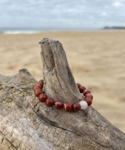 bracelet de perles de jaspe rouge