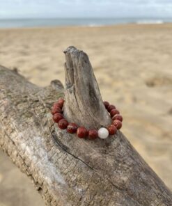 bracelet de perles de jaspe rouge 