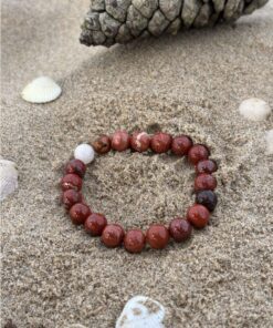 bracelet de perles jaspe rouge