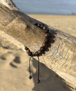 bracelet pierre de lave et bois