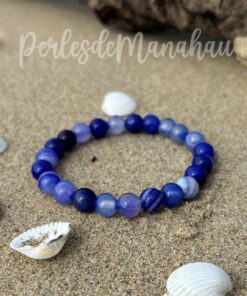 Pulsera de ágata azul real