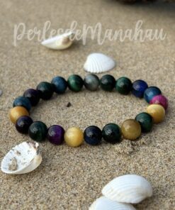 Pulsera de ojo de tigre multicolor